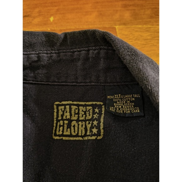 XL Tall Navy Blue Button Up Faded Glory Mens - Picture 5 of 6